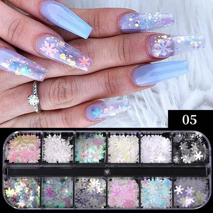 sengpan gifts for girls New 100x4cm Xmas Pattern for Nail Sticker 3D Snowflake Star Laser Glitter Christmas Nail Art Transfer Foils Stickers