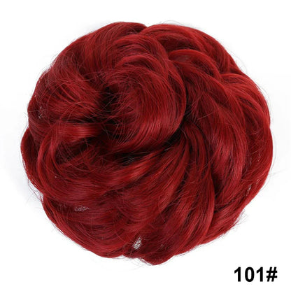 sengpan Synthetic Elastic Hair Scrunchie Chignon Donut Roller Bun Wig Curly Clip in Hair Ponytails Extensions Many colors