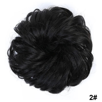 sengpan Synthetic Elastic Hair Scrunchie Chignon Donut Roller Bun Wig Curly Clip in Hair Ponytails Extensions Many colors