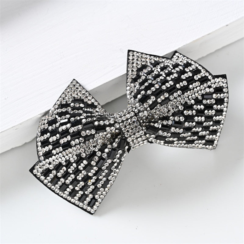 sengpan Barrette for Women Girl Rhinestone Crystal Big Bow Knot Hair Clip Hairpin Geometric Accessories Wholesale