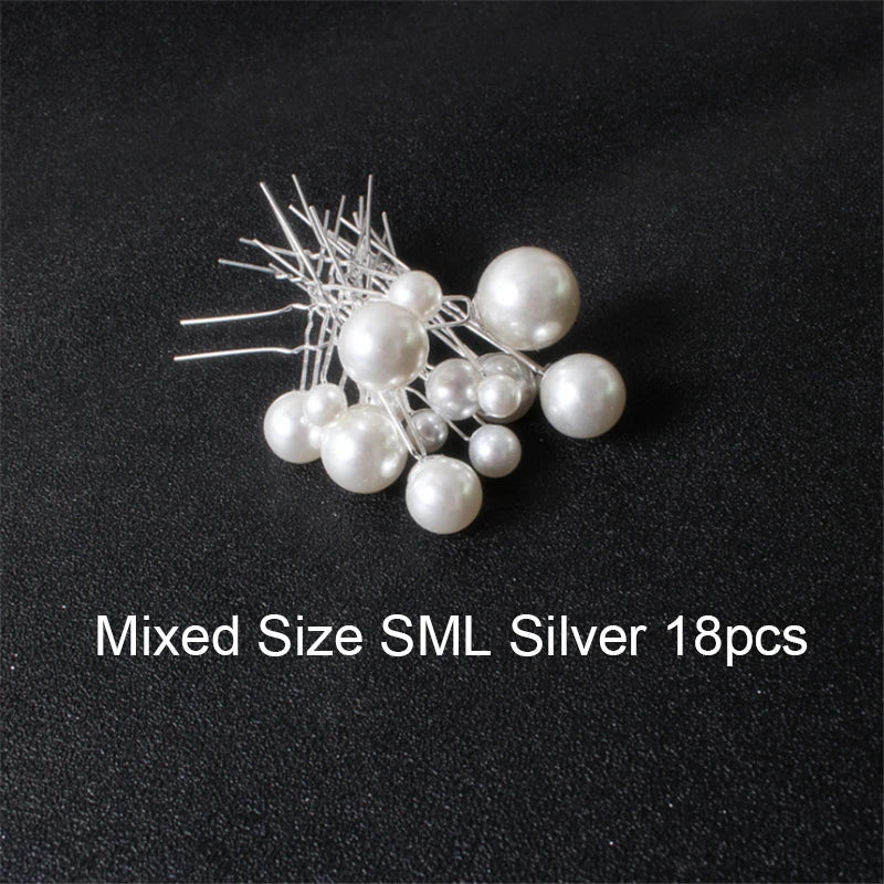 sengpan Women U-shaped Pin Metal Barrette Clip Hairpins Simulated Pearl Bridal Tiara Hair Accessories Wedding Hairstyle Design Tools