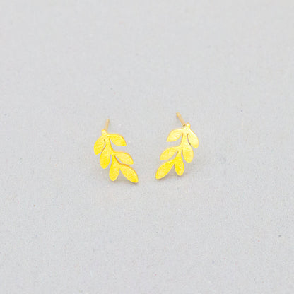 sengpan western jewelry for women Cute Stainless Steel Laurel Leaf Stud Earrings Rose Gold Jewelry Minimalist Tree Leaves Earrings For Women Fashion Brincos