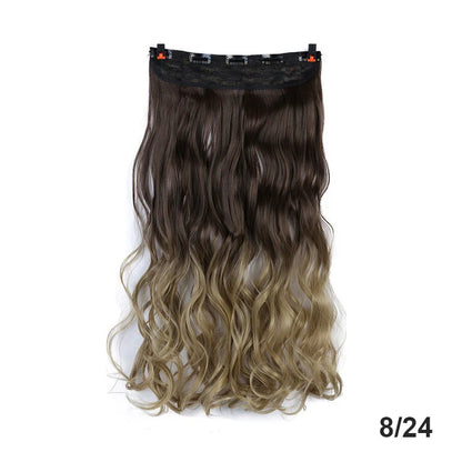 sengpan  24inche 5Clip Long Straight Hair Gradient Straight Hair Synthesis Hair Extension High Temperature Women Hair Extension