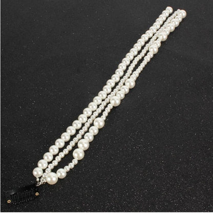 sengpan  gifts for women Handmade Imitation Tassel Pearl Hair Chain Accessories for Women Pearls Hair Clip Long Chains Hair Jewelry Wedding Headwear Gift