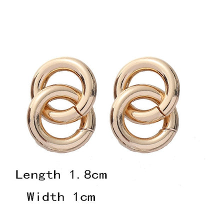 sengpan Minimalist Square Earrings Irregular Stud Earrings New Exaggerated Cold Wind Fashion Earring for Women Opening Accessories