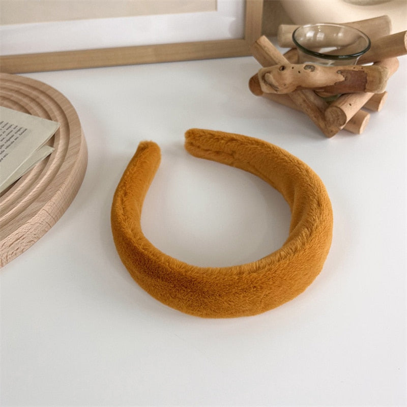 sengpan New Fashion Cute Female Bezel Head Sponge Headband for Women Girls Solid Thick Hair Hoop Hairband Plush Headbands