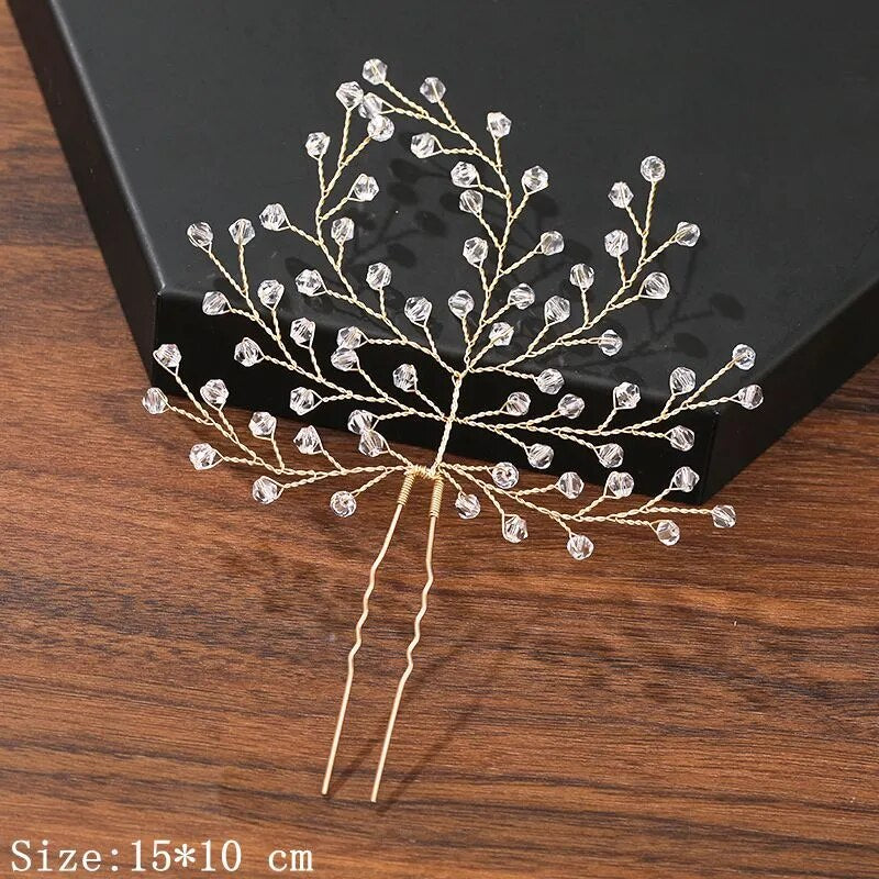 sengpan - Hair Pins Hair Accessories For Women Wedding Accessories Hair Clips Jewelry Pearl Rhinestone Flower Hair Clip Pins Headpiece