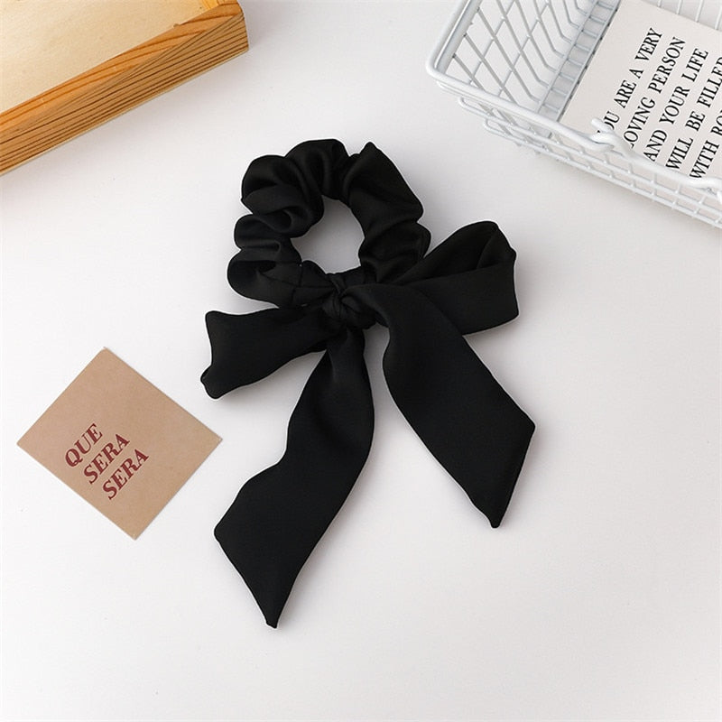 sengpan Spring Irregular Geometric Colorful Big Bow Ribbon Hairpin Retro Romantic Smooth Hair Rope for Women Party Accessories