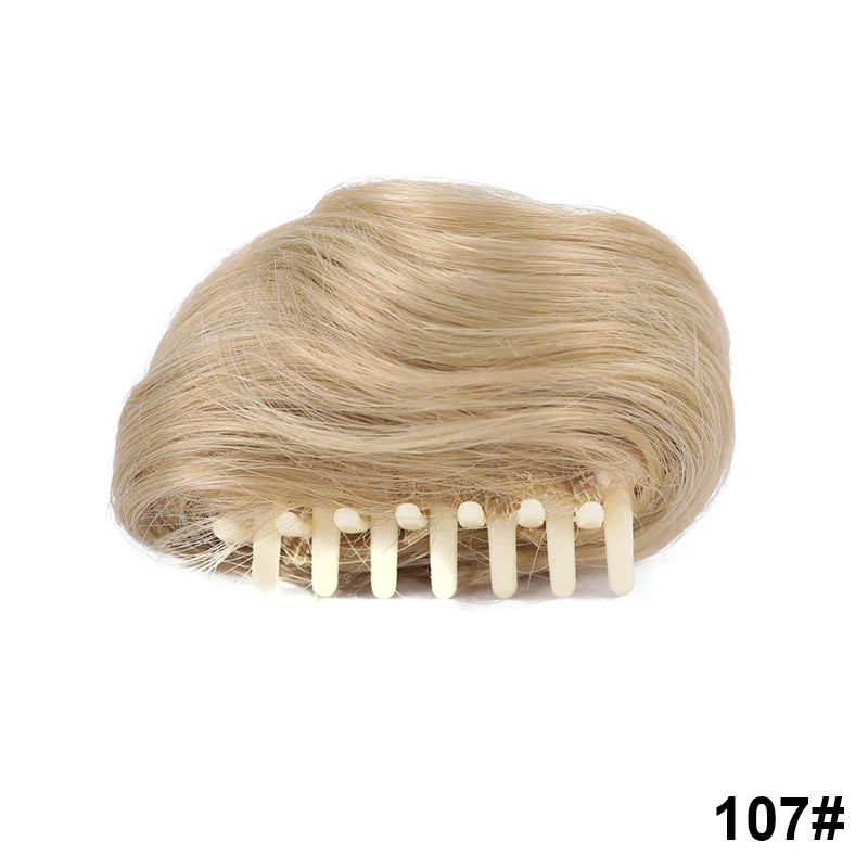 sengpan Synthetic Elastic Hair Scrunchie Chignon Donut Roller Bun Wig Curly Clip in Hair Ponytails Extensions Many colors