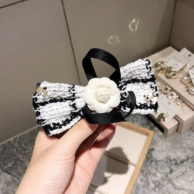 sengpan Camellia Barrette for Women Girl Flower Hair Clip Black White Hairpin Autumn Winter Hair Accessories Wholesale Drop Shipping