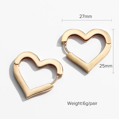 sengpan INS Gold Color Brass Hoop Huggies Earrings Small Large Circle Hoops CC Shape Statement Earrings Women Girls Unique Metal Jewelry