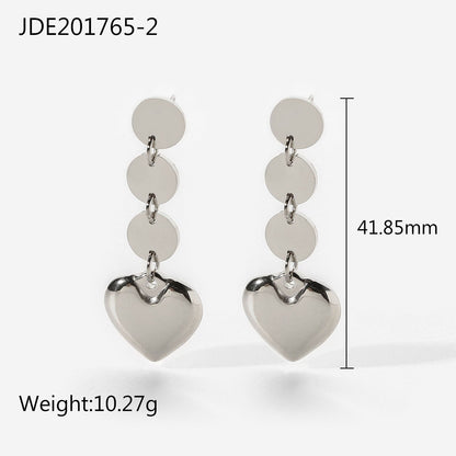 sengpan Romantic Heart Drop Earrings 14k Gold Women Jewelry Stainless Steel  Dangle Earrings Tarnish Free Gift Boucle D'Oreille Femme