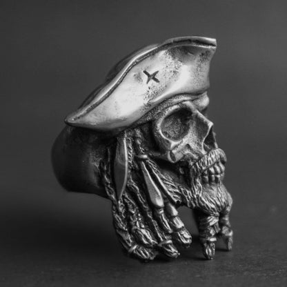 sengpan for men Vintage Punk Gothic Men's Premium Carbide Captain Skull Ring Biker Jewelry for Male Fashion Jewelry Wholesale