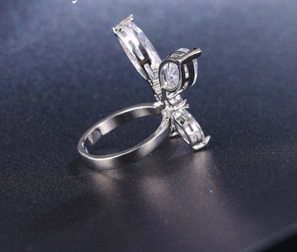 sengpan Eye-catching Wing Design Charming Ring Adiustable Jewelry Women&Girls Cubic Zircon Exquisite Decoration Dreamlike Gift