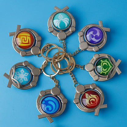 sengpan christmas gift ideas valentines day gifts for her Game Genshin Impact Vision Inazuma Keqing Wendi Xiao Keychain Luminous 원신 7 Element Weapons Eye Of Original God badge KeyRing