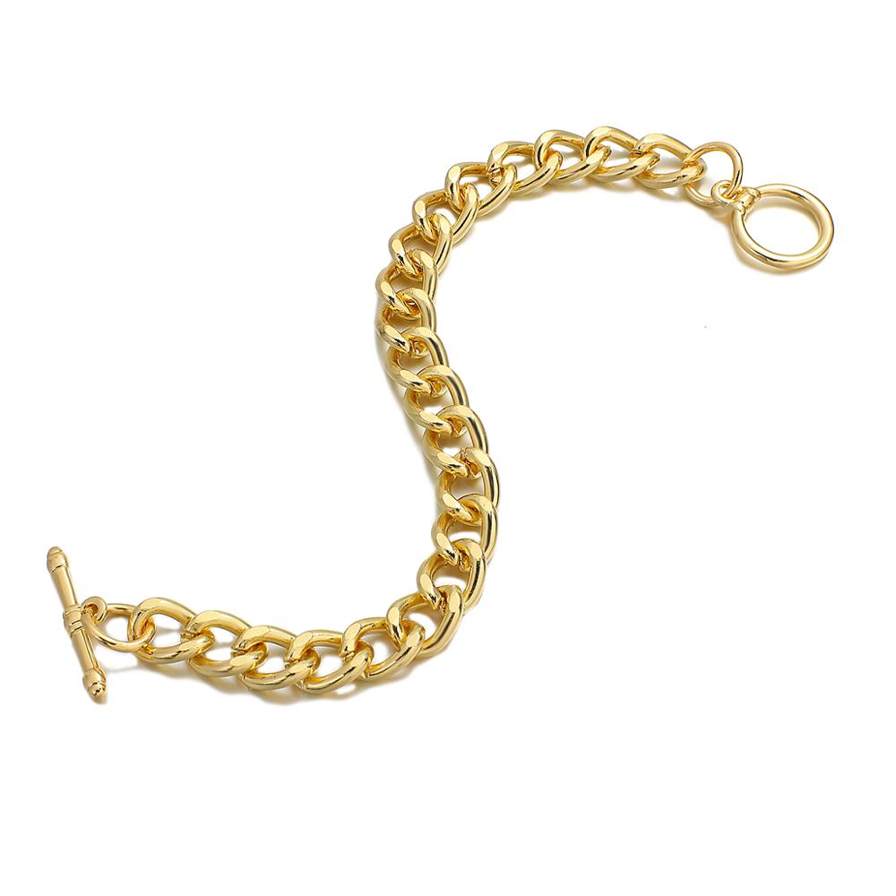 sengpan Punk Charm Chain Bracelets for Women Minimalist Thick Gold Color Stainless Steel Bracelets Bangles Fashion Jewelry