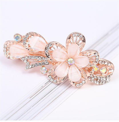 sengpan Barrette For Women Girl Rhinestone Crystal Big Hair Clip Hairpin Rose Peacock Flower Floral Head Accessories Wholesale