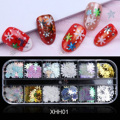 sengpan Christmas gifts ideas Christmas nails special nails sequins snowflake bells stars Santa Claus nail decoration thin patches nail