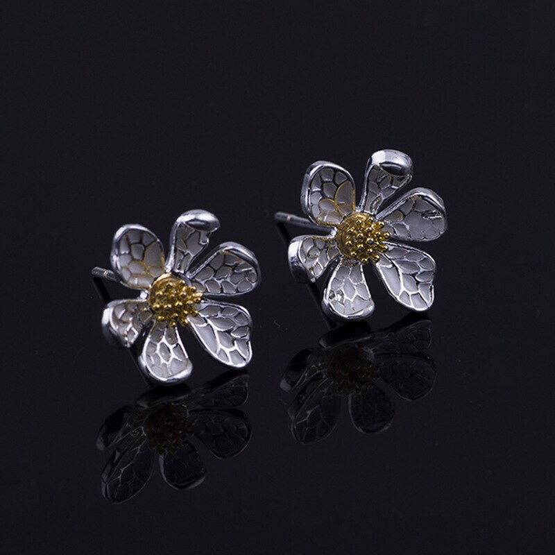 sengpan Simple daisy earrings earrings mosquito coil ear clips wild flowers without pierced jewelry