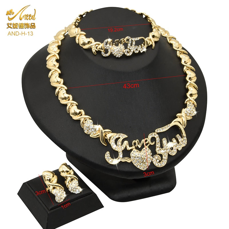 sengpan - Xoxo African Jewelery Set Necklace Earrings Women Fashion Bridal Bride Indian Wedding Dubai Gold Ladies Designer Nigerian