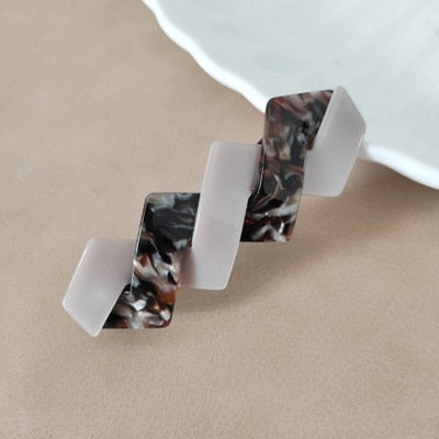 sengpan Barrette For Women Girl Acrylic Hair Clip Hairpin Bow Knot Black White Head Accessories Wholesale