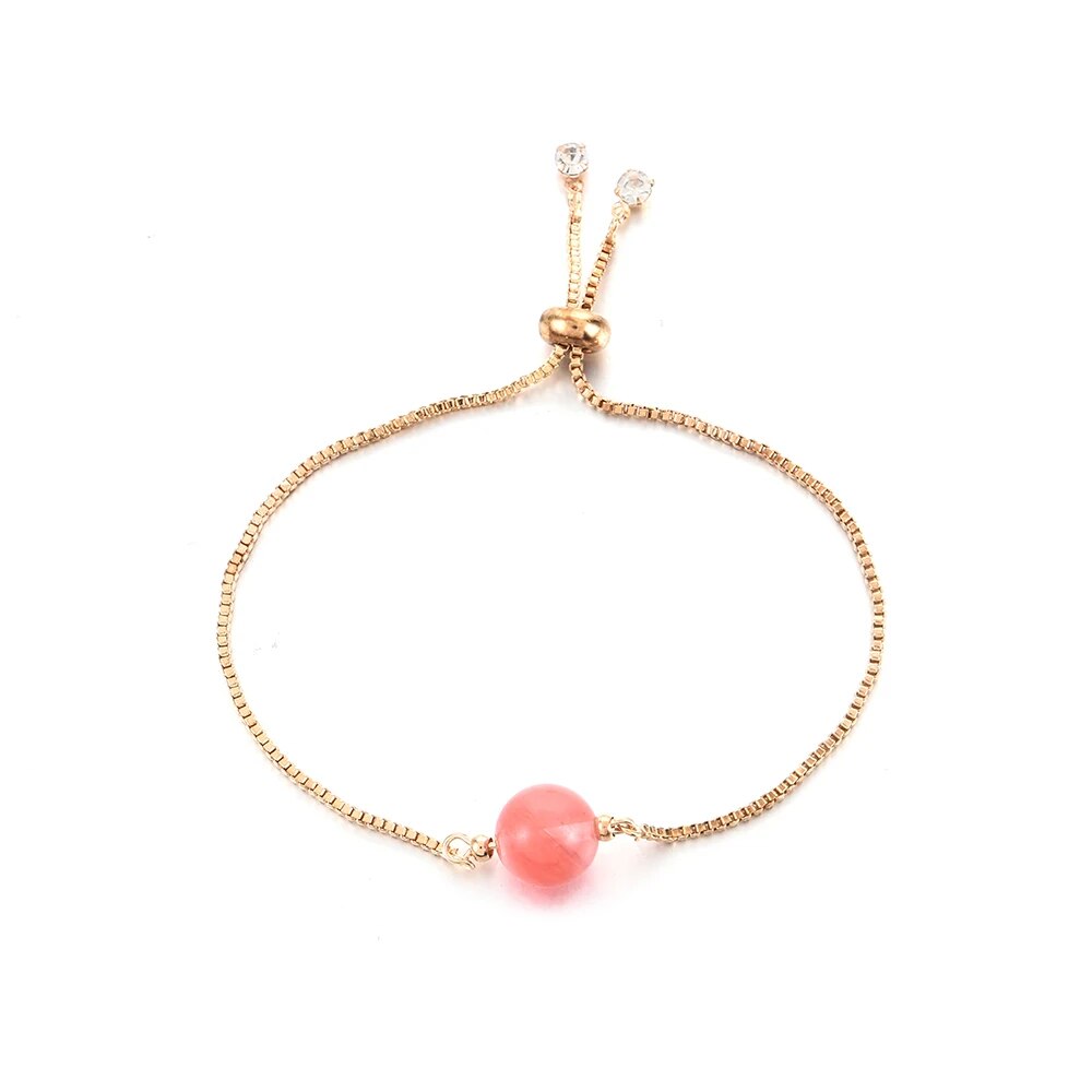 sengpan - Trendy Strawberry Crystal Bracelet Japan and South Korea Fashion Simple and Exquisite Opal Adjustable Jewelry Female Gift New