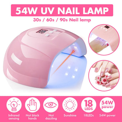 sengpan 54W UV LED Nail Lamp For Manicure Set UV Gel Polish Dryer Varnish Soak Off Nails 30s/60s/90s Auto Sensor Manicure Tool