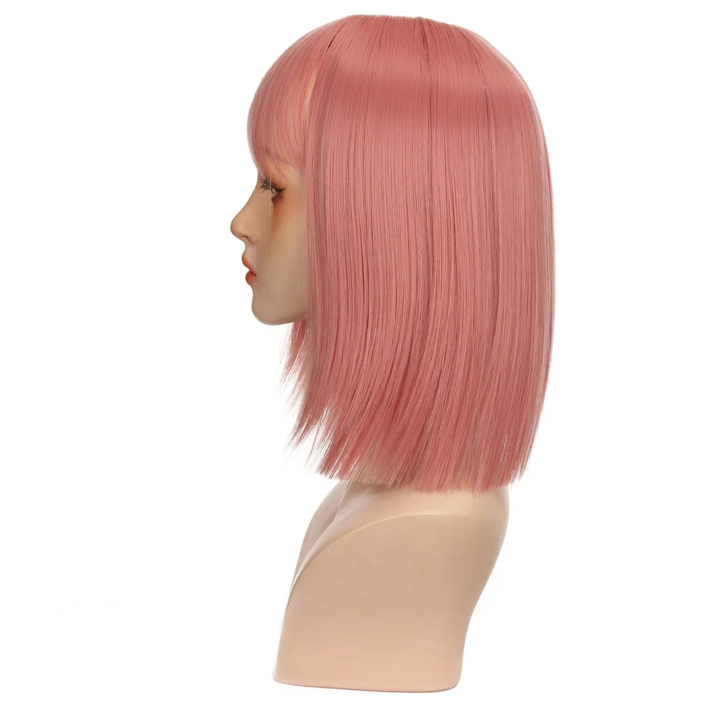 sengpan Women's Short wig Synthetic Short Straight BOb Wigs With Air Bangs Daily Wear Heat-Resistant Wig Cosplay Short Bob Wig