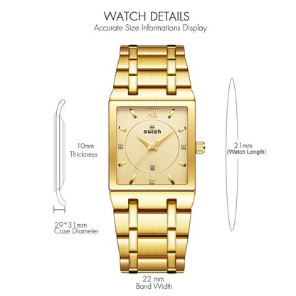 sengpan Christmas wishlist Fashion Women's Bracelet Watch Luxury Golden Wrist Watch Stainless Steel Quartz Clock Female Top Brand Designer Dress Hour