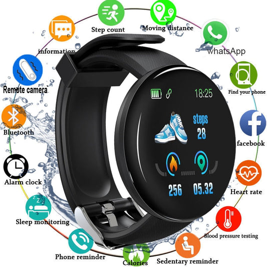 sengpan Multifunctional Electronic Watch Blood Pressure Heart Rate Monitor Waterproof Bluetooth Round Fitnes Tracker Bracelet PK