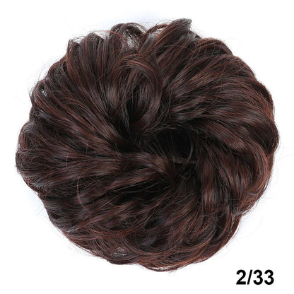 sengpan Synthetic Elastic Hair Scrunchie Chignon Donut Roller Bun Wig Curly Clip in Hair Ponytails Extensions Many colors