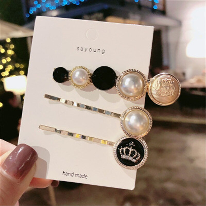 sengpan Christmas gifts for her Hair Grip Clip Sets Hairpin For Women Girl Rhinestone Pearl Geometric Korean Handmade Fashion Head Accessories Mujer