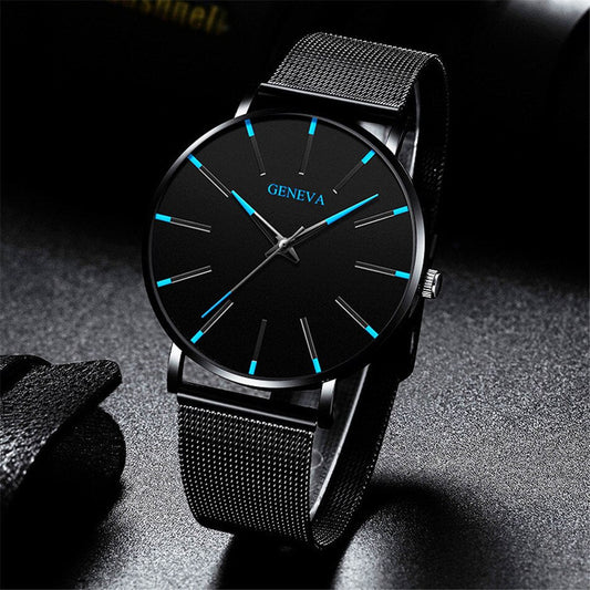 sengpan father's day gifts   Minimalist Men's Fashion Ultra Thin Watch Simple Men Business Stainless Steel Mesh Belt Quartz Watch cool watches for men