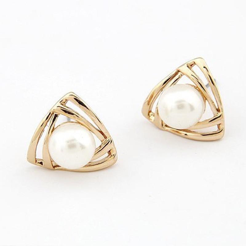 sengpan Round rhinestone earrings new black fashion Korean personality temperament wild simple earrings ladies jewelry