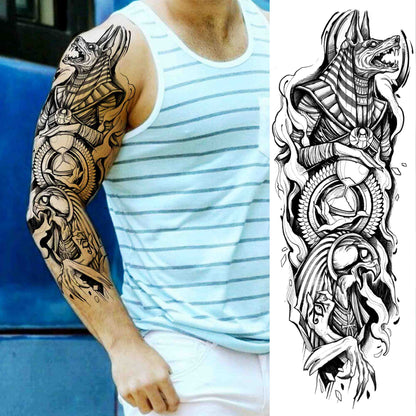 sengpan western jewelry for women Sexy Wolf Full Flower Arm Temporary Tattoo Stickers For Men Body Art Sleeve Tattoo Decals Girl Women Waterproof Tatoo Fox Legs