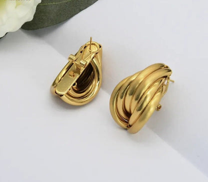 sengpan - Earings Cuff Luxury Earrings For Women Fashion Jewelry Gauges Weird Earings Gold Hoop True Beauty Gold Plated Korea