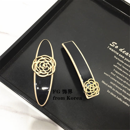 sengpan Barrette For Women Girl Camellia Rhinestone Aetate Hair Clip Hairpin Bow Knot Geometric Flower Head Accessories Wholesale