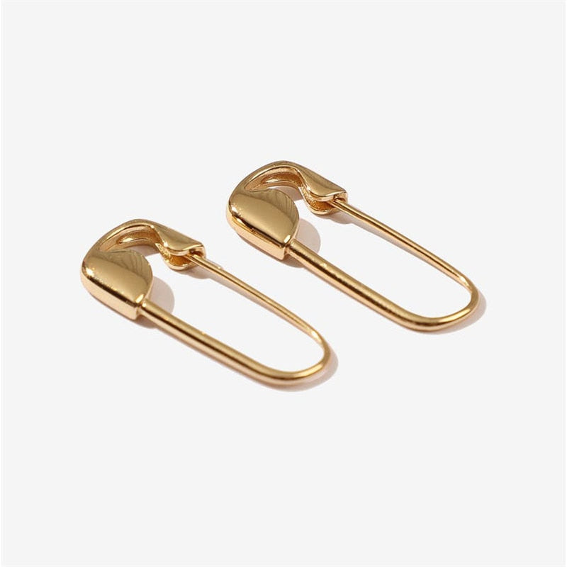 sengpan Gold U-shaped Stud Earrings Paper Clip Pin metal Gold Rose Color Earrings Jewelry Pinna Minimalist Jewelry  Wholesale