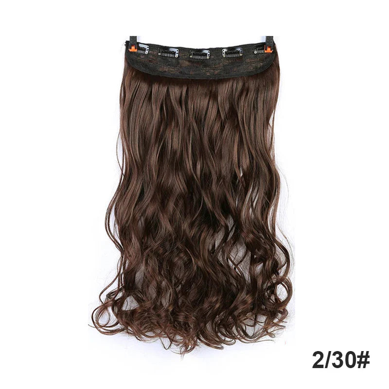 sengpan  24inche 5Clip Long Straight Hair Gradient Straight Hair Synthesis Hair Extension High Temperature Women Hair Extension