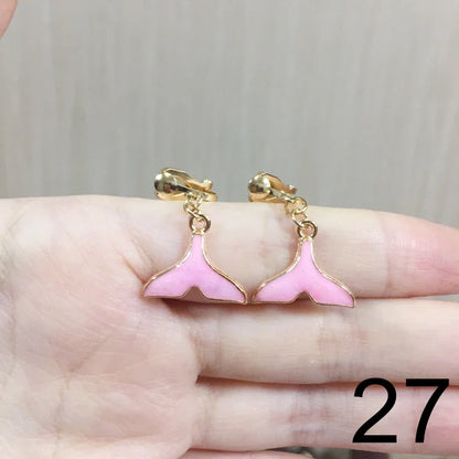 sengpan Child Blue Starfish Ear Clip Earrings Kids Cartoon Fashion No Piercing Ear Rings For Kids Gift Jewelry Korean Ear Clip Girls