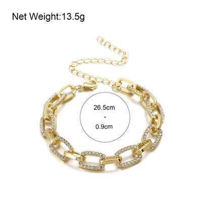 sengpan Vintage Wide Miami Cuban Chain Bracelets for Women Men's Jewelry Hip Hop Curb Cuban Chain  Link Chain Bracelets Jewelry