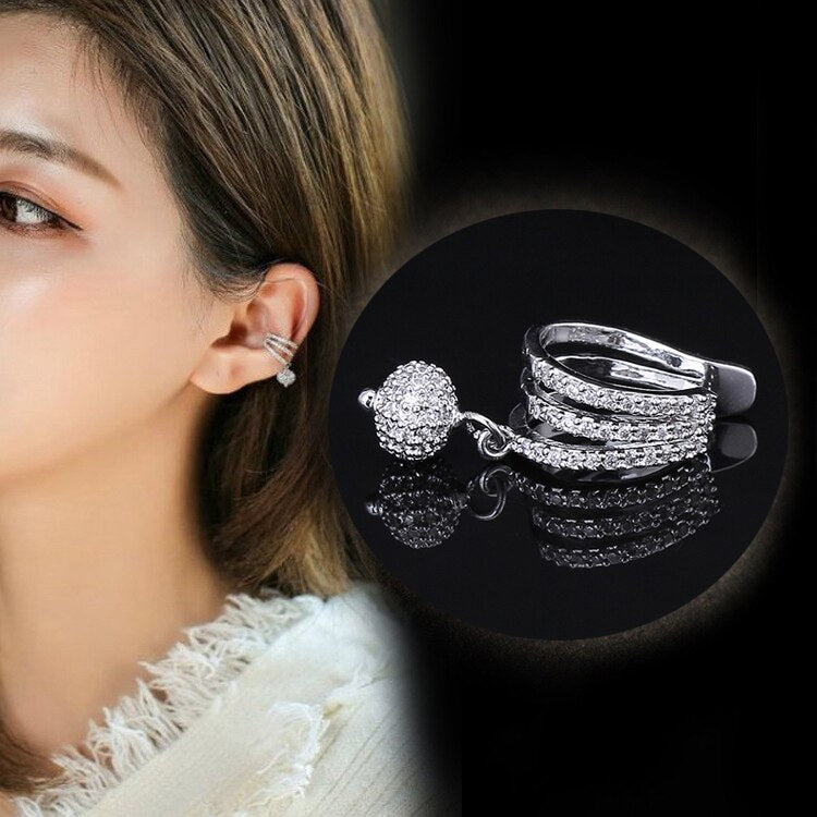 sengpan Simple Star Shape Zircon Ear Cuff for Women Charming Crystal Clip on Earrings Earcuff Without Piercing Earrings Jewelry Gifts