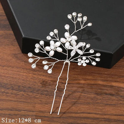 sengpan - Hair Pins Hair Accessories For Women Wedding Accessories Hair Clips Jewelry Pearl Rhinestone Flower Hair Clip Pins Headpiece