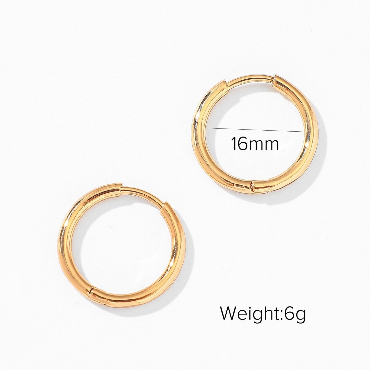 sengpan 22mm 29mm 50mm Huggie earrings Thick Gold Filled Brass Hoop Earrings Big large metal smooth earring Ladies Minimalist Jewelry