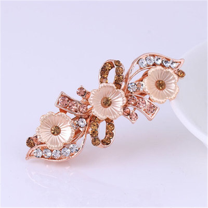 sengpan Barrette For Women Girl Rhinestone Crystal Pearl Big Hair Clip Hairpin Flower Floral Leaf Head Accessories Wholesale