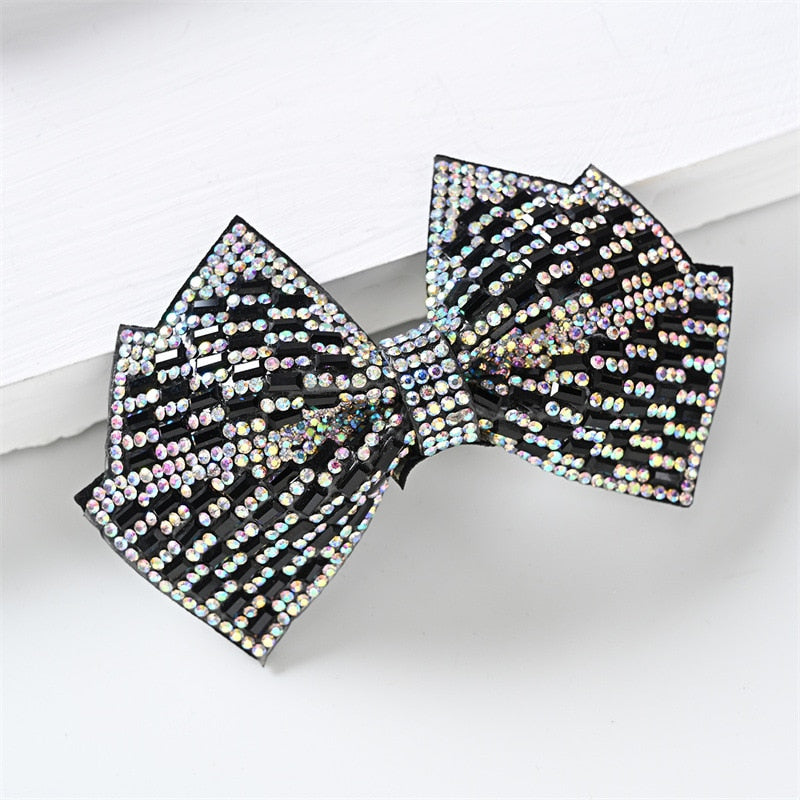 sengpan Barrette for Women Girl Rhinestone Crystal Big Bow Knot Hair Clip Hairpin Geometric Accessories Wholesale