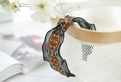 sengpan Bohemian Embroider Flowers Headband For Women Girls Hair Accessories Hairband Ethnic Wide Korean Bows Wholesale