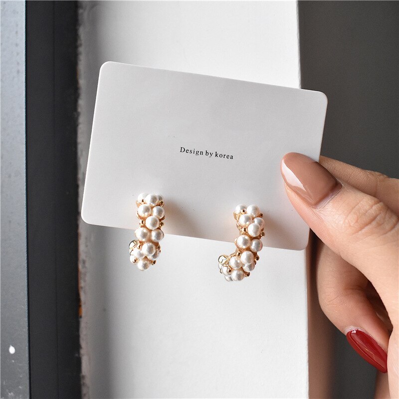 sengpan Christmas gifts ideas New Korean Design Trendy Sweet Cute Pearl Stud Earrings For Women Fashion Chic Big Elegant Earring Party Jewelry