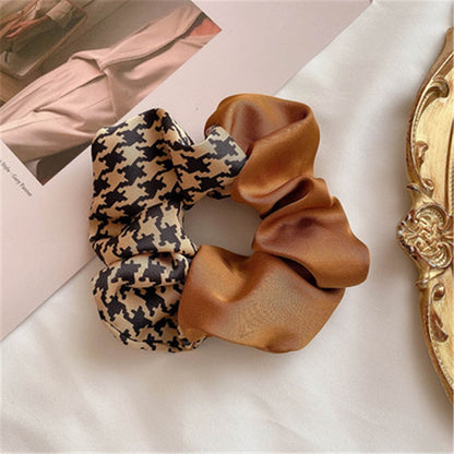 sengpan Plaid Scrunchies For Women Girl Elastic Hair Bands Ties Accessories Pitchwork Bow Knot Wholesale