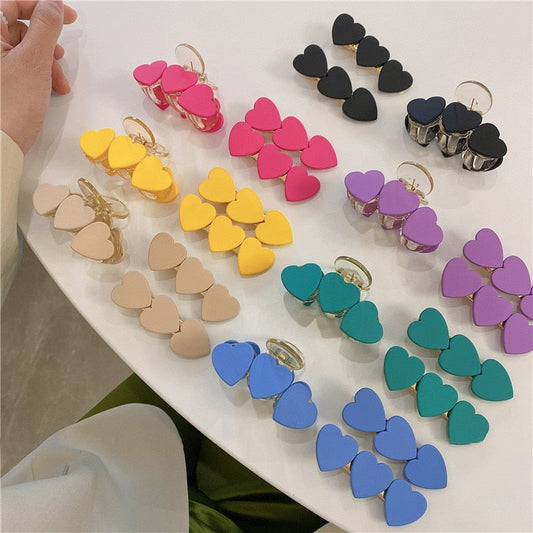 sengpan Spring Matte Candy Color Acrylic Love Duckbill Clip Romantic Simple Irregular Transparent Geometric Hair Claw for Women